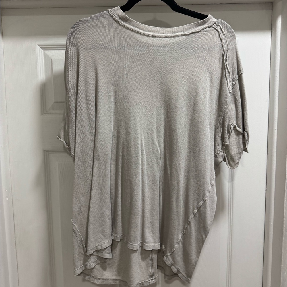 Free People Gray Short Sleeve Top - Picture 2 of 3